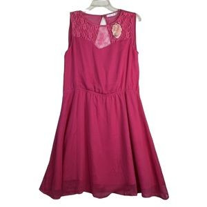Women's Pura Vida NWT Sleeveless Pink Dress Open Back Lace Size Large